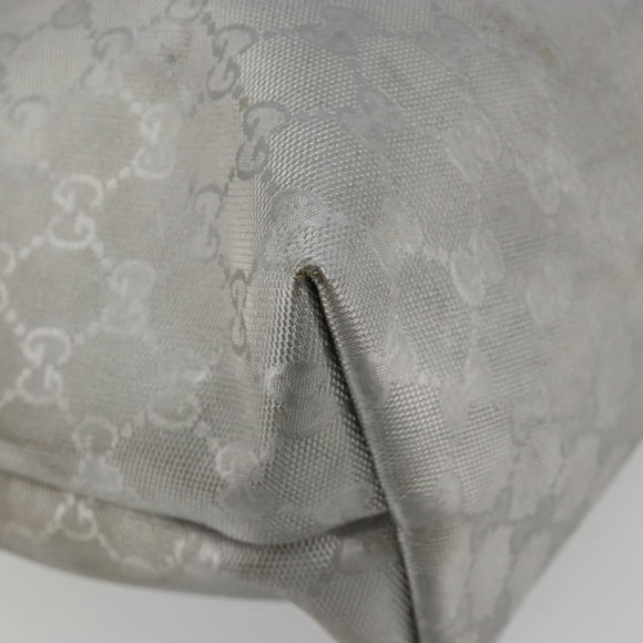 GUCCI GG implementation Tote Bag PVC Silver 211137 Auth 190504A