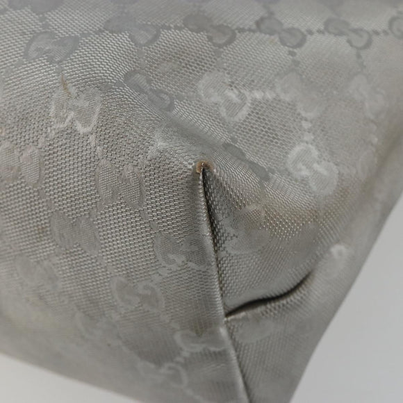 GUCCI GG implementation Tote Bag PVC Silver 211137 Auth 190504A