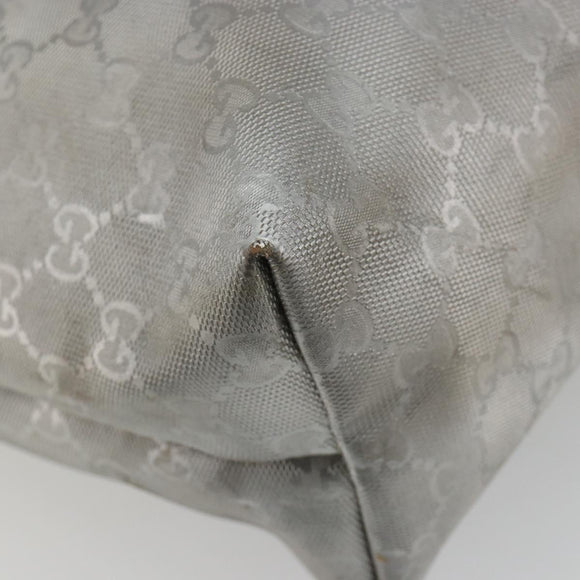 GUCCI GG implementation Tote Bag PVC Silver 211137 Auth 190504A