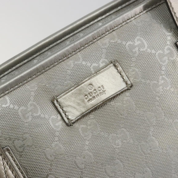 GUCCI GG implementation Tote Bag PVC Silver 211137 Auth 190504A