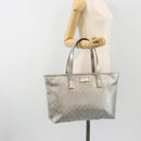 GUCCI GG implementation Tote Bag PVC Silver 211137 Auth 190504A-23