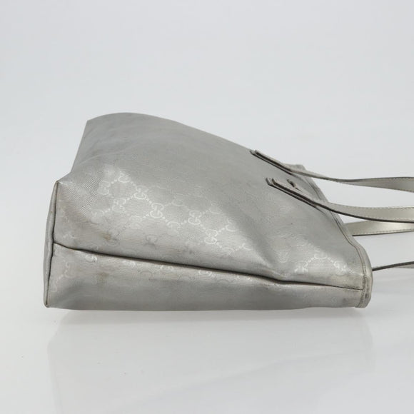 GUCCI GG implementation Tote Bag PVC Silver 211137 Auth 190504A