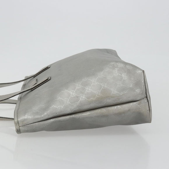 GUCCI GG implementation Tote Bag PVC Silver 211137 Auth 190504A