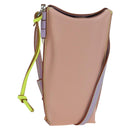 LOEWE Gate Bag Phone Holder Shoulder Bag Leather Pink Silver Auth 190506M-1