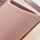 LOEWE Gate Bag Phone Holder Shoulder Bag Leather Pink Silver Auth 190506M-19