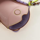 LOEWE Gate Bag Phone Holder Shoulder Bag Leather Pink Silver Auth 190506M-20