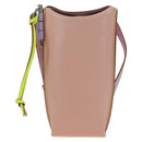 LOEWE Gate Bag Phone Holder Shoulder Bag Leather Pink Silver Auth 190506M-13