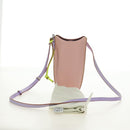 LOEWE Gate Bag Phone Holder Shoulder Bag Leather Pink Silver Auth 190506M-25