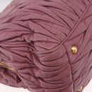 Miu Miu Matelasse Hand Bag Leather 2way Pink Gold Auth 190507A-15
