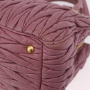 Miu Miu Matelasse Hand Bag Leather 2way Pink Gold Auth 190507A-16