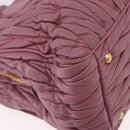 Miu Miu Matelasse Hand Bag Leather 2way Pink Gold Auth 190507A-17