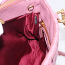 Miu Miu Matelasse Hand Bag Leather 2way Pink Gold Auth 190507A-21