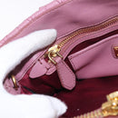 Miu Miu Matelasse Hand Bag Leather 2way Pink Gold Auth 190507A-25