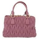 Miu Miu Matelasse Hand Bag Leather 2way Pink Gold Auth 190507A-2