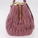 Miu Miu Matelasse Hand Bag Leather 2way Pink Gold Auth 190507A-4