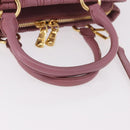 Miu Miu Matelasse Hand Bag Leather 2way Pink Gold Auth 190507A-7