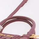Miu Miu Matelasse Hand Bag Leather 2way Pink Gold Auth 190507A-8