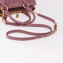 Miu Miu Matelasse Hand Bag Leather 2way Pink Gold Auth 190507A-9