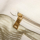 PRADA Hand Bag Vittero Dino Leather 2way White Gold Auth 190508A-21