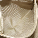 PRADA Hand Bag Vittero Dino Leather 2way White Gold Auth 190508A-22