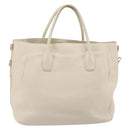 PRADA Hand Bag Vittero Dino Leather 2way White Gold Auth 190508A-2
