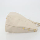 PRADA Hand Bag Vittero Dino Leather 2way White Gold Auth 190508A-3