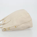 PRADA Hand Bag Vittero Dino Leather 2way White Gold Auth 190508A-4