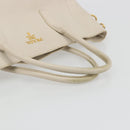 PRADA Hand Bag Vittero Dino Leather 2way White Gold Auth 190508A-7