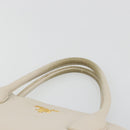 PRADA Hand Bag Vittero Dino Leather 2way White Gold Auth 190508A-8