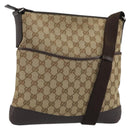 GUCCI GG Canvas Shoulder Bag Beige Silver 145857 Auth 190511A-1