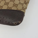 GUCCI GG Canvas Shoulder Bag Beige Silver 145857 Auth 190511A-8