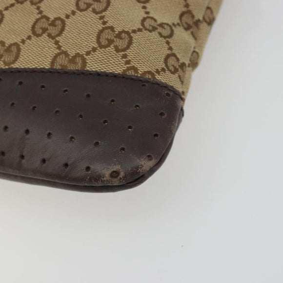 GUCCI GG Canvas Shoulder Bag Beige Silver 145857 Auth 190511A
