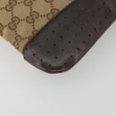 GUCCI GG Canvas Shoulder Bag Beige Silver 145857 Auth 190511A-15