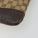 GUCCI GG Canvas Shoulder Bag Beige Silver 145857 Auth 190511A-16
