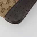 GUCCI GG Canvas Shoulder Bag Beige Silver 145857 Auth 190511A-17