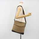 GUCCI GG Canvas Shoulder Bag Beige Silver 145857 Auth 190511A-23