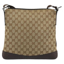GUCCI GG Canvas Shoulder Bag Beige Silver 145857 Auth 190511A-2