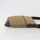 GUCCI GG Canvas Shoulder Bag Beige Silver 145857 Auth 190511A-3