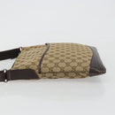 GUCCI GG Canvas Shoulder Bag Beige Silver 145857 Auth 190511A-4