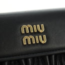 Miu Miu Matelasse Wallet Leather Black Gold Auth 190514M-17