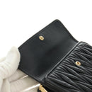 Miu Miu Matelasse Wallet Leather Black Gold Auth 190514M-18