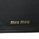 Miu Miu Matelasse Wallet Leather Black Gold Auth 190514M-21