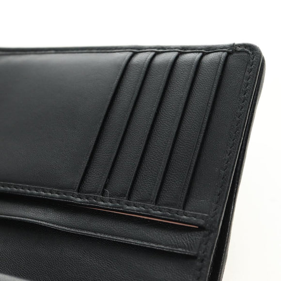Miu Miu Matelasse Wallet Leather Black Gold Auth 190514M