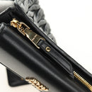 Miu Miu Matelasse Wallet Leather Black Gold Auth 190514M-25