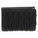 Miu Miu Matelasse Wallet Leather Black Gold Auth 190514M-2