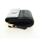 Miu Miu Matelasse Wallet Leather Black Gold Auth 190514M-3