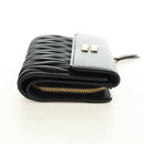 Miu Miu Matelasse Wallet Leather Black Gold Auth 190514M-4