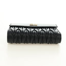 Miu Miu Matelasse Wallet Leather Black Gold Auth 190514M-6