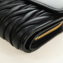 Miu Miu Matelasse Wallet Leather Black Gold Auth 190514M-14