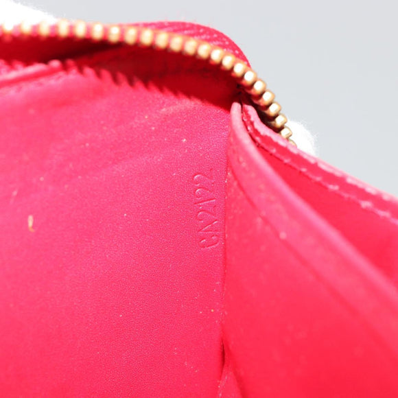 LOUIS VUITTON Monogram Vernis Zippy Wallet Long Rouge M91572 LV Auth 190517